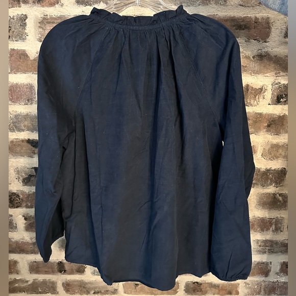 NWT J. Jill Navy Blue Corduroy Top - Large Petite - Picture 2 of 5
